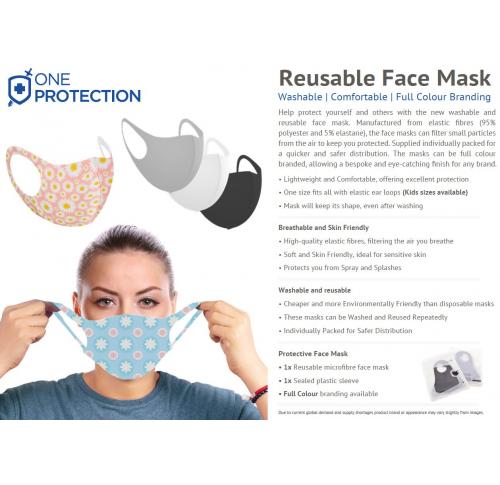 Branded Face Masks - Reusable Printed In Full Colour